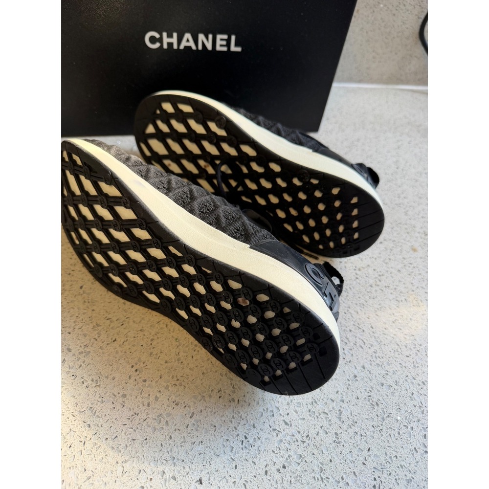 Chanel Sneakers Black Knit Size 40 - Picture 8 of 10